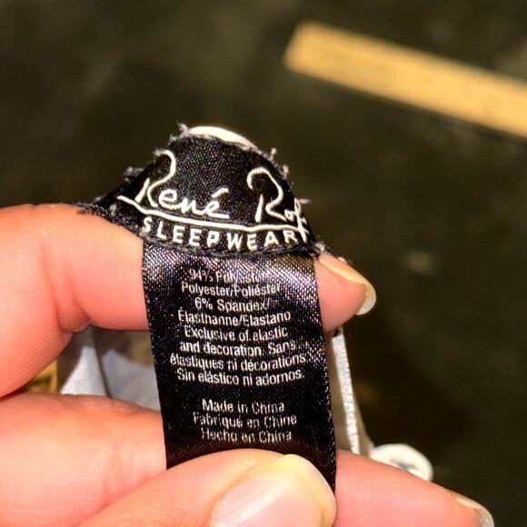 Rene Rofe Slip Dress Women XL Beige Gray Leopard Print Spaghetti Strap Sleepwear - Picture 5 of 8